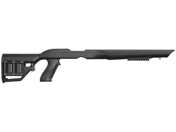 ADAPTIVE TACTICAL 1081039 Tac-Hammer RM4 Black Synthetic, Adjustable Stock with Magazine Compartments, Removable Barrel Inserts, Stowaway Accessory Rail, Fits Ruger 10/22 (Most Barrel Contours)