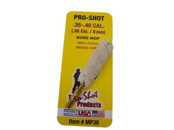 Pro-Shot MP38 Bore Mop .35 - .40 Cal Pistol #8-32 Thread 100% Cotton Brass Core