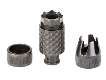 Spikes Tactical SAKB0100 Barking Spider2 Muzzle Brake Black Nitride 4140 Chromoly Steel with 1/2"-28 tpi Threads, 3.75" OAL & 1.40" Diameter for 5.56x45mm NATO