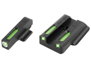 TruGlo TG13RS2A TFX Black | Green Tritium & Fiber Optic White Outline Front Sight Green Tritium & Fiber Optic Rear Sight