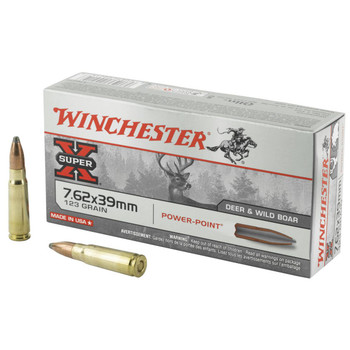 Winchester Super-X Hyper Velocity Centerfire Ammunition, 7.62 x 39mm, Power Point, 123 Grain - 20 Cartridge Box ( 20 / 1 )