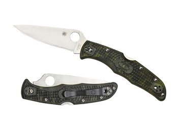 Spyderco C10ZFPGR Endura 4 Lightweight 3.80" Folding Plain Satin VG-10 SS Blade/Zome Green Bi-Directional Texturing FRN Handle Includes Pocket Clip