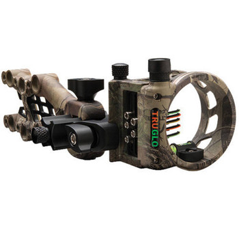 TRUGLO Carbon Hybrid 5-Pin Durable Ultra-Lightweight Micro-Adjustable Bow Sight with Large Circular Field of View, Toolless Micro Adjustment, Real-Tree Camo