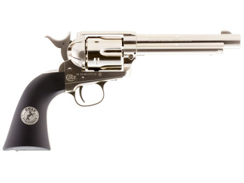 Umarex 2254051 Colt Peacemaker CO2 Pistol 177 Pellet 6rd Single Action, Nickel Frame, CO2 Housed In Black Polymer Grip