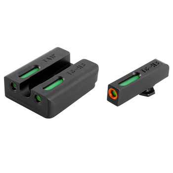 TruGlo TG13RS3PC TFX Pro  Black  Green Tritium  Fiber Optic Orange Outline Front Sight Green Tritium  Fiber Optic Rear Sight UPC: 788130024256