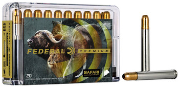 Federal Safari Hyper Velocity Centerfire Ammunition, 458 Win Mag, Trophy Bonded Sledgehammer Solid, 500 Grain - 20 Cartridge Box ( 20 / 1 )