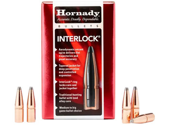 Hornady 3040 InterLock 30 Cal .308 165 gr Soft Point 100 Per Box/ 15 Case
