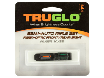 TruGlo TG111W Ruger 10/22 Fiber Optic Sight Set Black Red Front, Green Rear for Ruger 10/22 (Except Takedown)