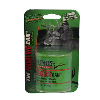 Primos 738 The Great Big Can Doe Bleat Attracts Deer Green Plastic UPC: 010135007386