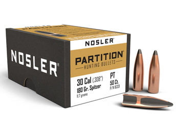 Nosler 16331 Partition 30Cal 180gr Spitzer 50/Box