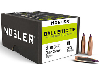 Nosler 24095 Ballistic Tip 6mm 95gr Spitzer 50/Box