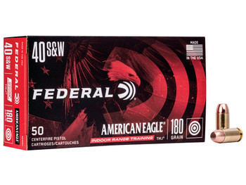 Federal AE40N1 American Eagle Indoor Range Training 40S&W 180gr Total Metal Jacket 50 Per Box/20 Case