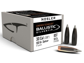 Nosler 51150 Ballistic Silvertip 30Cal 150gr Spitzer 50/Box