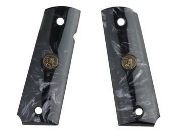 Pachmayr 62000 Custom Grip Black Simulated Pearl Panels for 1911 with Ambidextrous Safety