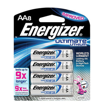 Energizer AA Lithium Batteries, World's Longest Lasting Double A Battery, Ultimate Lithium (8 Battery Count)