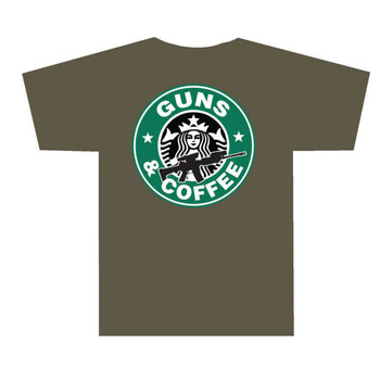 GUNS AND COFFEE T-SHIRT OLV DRB - XL UPC: 087632017736