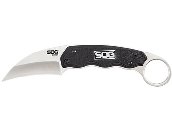 S.O.G SOG-GB1001-C Gambit 2.58" Fixed Sheepsfoot Plain Satin Polished 7Cr17MoV SS Blade Black GRN Handle Includes Sheath