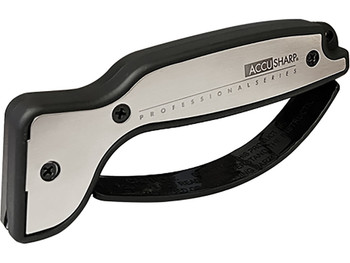 AccuSharp 040C Pro Sharpener Fixed Diamond Tungsten Carbide Sharpener Black/Silver Aluminum/Overmolded Rubber