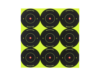 Birchwood Casey 34210 Shoot-N-C Reactive Target Self-Adhesive Paper Black/Yellow 2" Bullseye 12 Pack