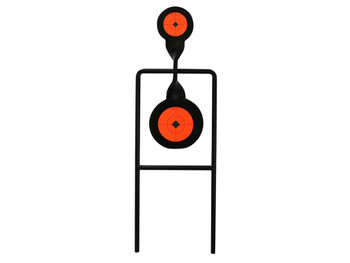 Birchwood Casey 46244 World of Targets Double Mag Handgun Black/Orange Steel Bullseye Standing