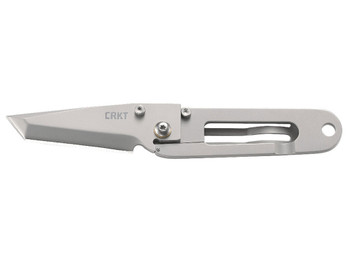 CRKT 5500 K.I.S.S. 2.25" Folding Tanto Plain Bead Blasted 3Cr13MoV SS Blade/Bead Blasted Stainless Steel Handle Includes Pocket Clip