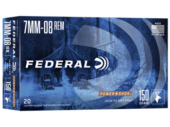 Federal 708CS Power-Shok 7mm-08Rem 150gr Jacketed Soft Point 20 Per Box/10 Case