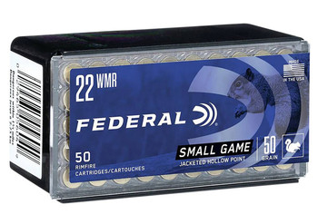 Federal Game Shok Hyper Velocity Rimfire Ammunition, 22 WMR, Jacketed Hollow Point, 50 Grain - 50 Cartridge Box ( 50 / 1 )