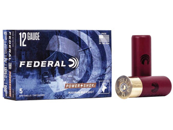 Federal F127000 Power-Shok Magnum 12Gauge 2.75" 8Pellets 000BuckShot 5 Per Box/50 Case