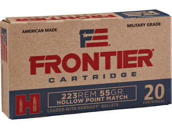 Frontier Cartridge FR140 Military Grade Centerfire Rifle 223Rem 55gr Hollow Point Match 20 Per Box/25 Case