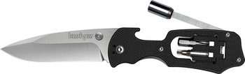 Kershaw 1920 Select Fire  Folding 8Cr13MoV SS 7.60 Long Plain Blade Black GlassFilled Nylon Handle UPC: 087171030319