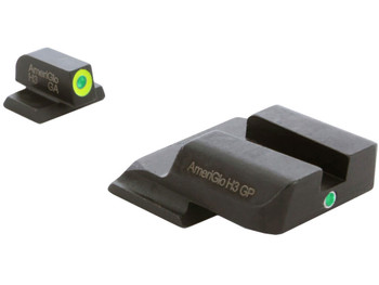 AmeriGlo SW301 i-Dot Sight Set for Smith & Wesson M&P Green Tritium LumiGreen Outline Front Sight-Green Tritium Rear Sight