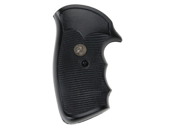 Pachmayr 03264 Gripper Grip Checkered Black Rubber with Finger Grooves for S&W K/L Frame with Square Butt