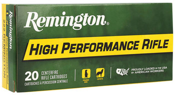 Remington High Performance Rifle Hyper Velocity Centerfire Ammunition, 222 Remington, Pointed Soft Point, 50 Grain - 20 Cartridge Box ( 20 / 1 )
