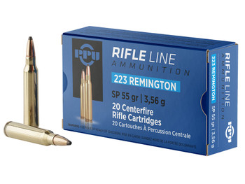 PPU PP223S Standard Rifle 223Rem 55gr Soft Point 20 Per Box/50 Case