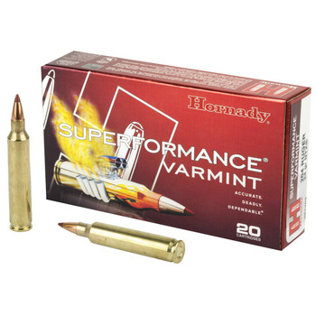 Hornady Superformance Varmint Hyper Velocity Centerfire Ammunition, 204 Ruger, Non Traditional eXpanding, 24 Grain - 20 Cartridge Box ( 20 / 1 )