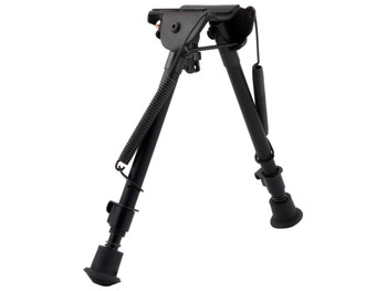 Harris Bipods LM1A2 Non-Swivel L Swivel Stud, 9-13", Black Steel/Aluminum, Notched Legs, Rubber Feet