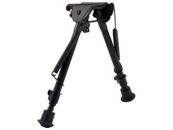 Harris Bipods LM1A2 Non-Swivel L Swivel Stud, 9-13", Black Steel/Aluminum, Notched Legs, Rubber Feet