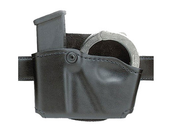 Safariland 5738321 Cuff/Magazine Pouch Compatible w/Beretta 8045F Belt Clip Mount Black Leather