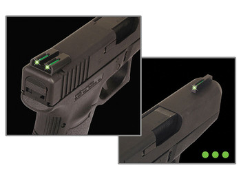 TruGlo TG131MPT TFO Green/Tritium/Fiber Optic Front Sight-Yellow/Tritium/Fiber Optic Rear Sight Smith & Wesson M&P