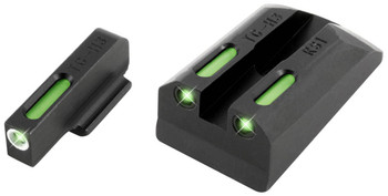 TruGlo TG13RS1A TFX  Black  Green Tritium  Fiber Optic White Outline Front Sight Green Tritium  Fiber Optic Rear Sight UPC: 788130020029
