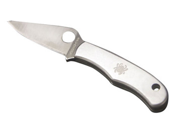 Spyderco C133P Bug 1.27" Folding Drop Point Plain 3Cr13MoV SS Blade Engraved Spyderco Bug Stainless Steel Handle