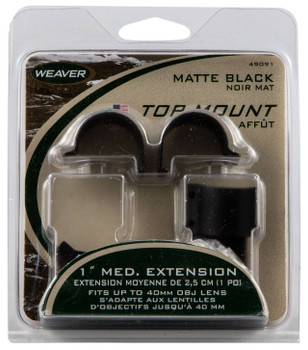 Weaver Mounts 49091 Detachable Top Mount Extension Rings  Matte Black 1 Medium UPC: 076683490919