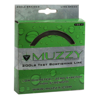 Muzzy 200# Braided Bowfishing Line-100 ft. Spool-Lime Green UPC: 050301107809