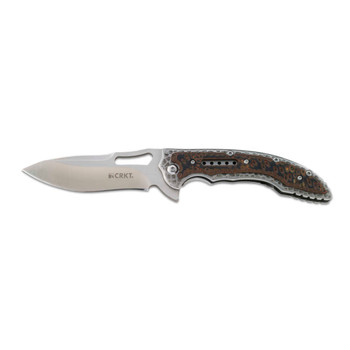 CRKT 5470 Fossil  3.96 Folding Drop Point Plain Satin 8Cr13MoV SS Blade Brown G10SS Handle Includes Pocket Clip UPC: 794023547009
