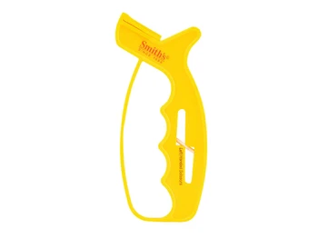 Smiths Products JIFFS 10-Second Knife & Scissor Sharpener Hand Held Fine, Coarse Carbide, Ceramic Sharpener Plastic Handle Yellow
