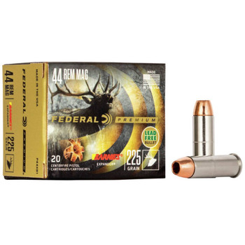 Federal Barnes Expander High Velocity Centerfire Ammunition, 44 Rem Mag, Barnes Expander BRX, 225 Grain - 20 Cartridge Box ( 20 / 1 )