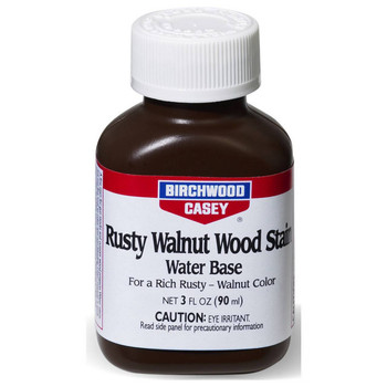 Birchwood Casey 24323 Rusty Walnut Wood Stain WaterBased 3 oz. Bottle UPC: 029057243239