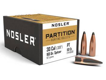 Nosler 16330 Partition 30Cal 165gr Spitzer 50/Box
