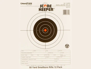 Champion Targets 45721 Score Keeper Bullseye Paper 50 yds Small Bore Rifle 8.50" x 11" Black/Orange 12 PK