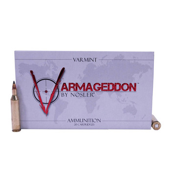 Nosler Varmageddon Hyper Velocity Centerfire Ammunition, 17 Remington, Flat Base Tipped, 20 Grain - 20 Cartridge Box ( 20 / 1 )